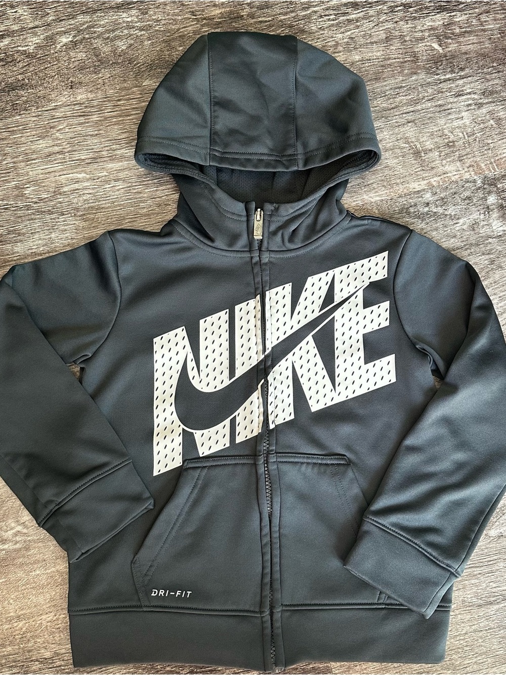Nike Boys Dark Gray Therma Dri-fit Full Zip Hoodie ***Size 6/M***